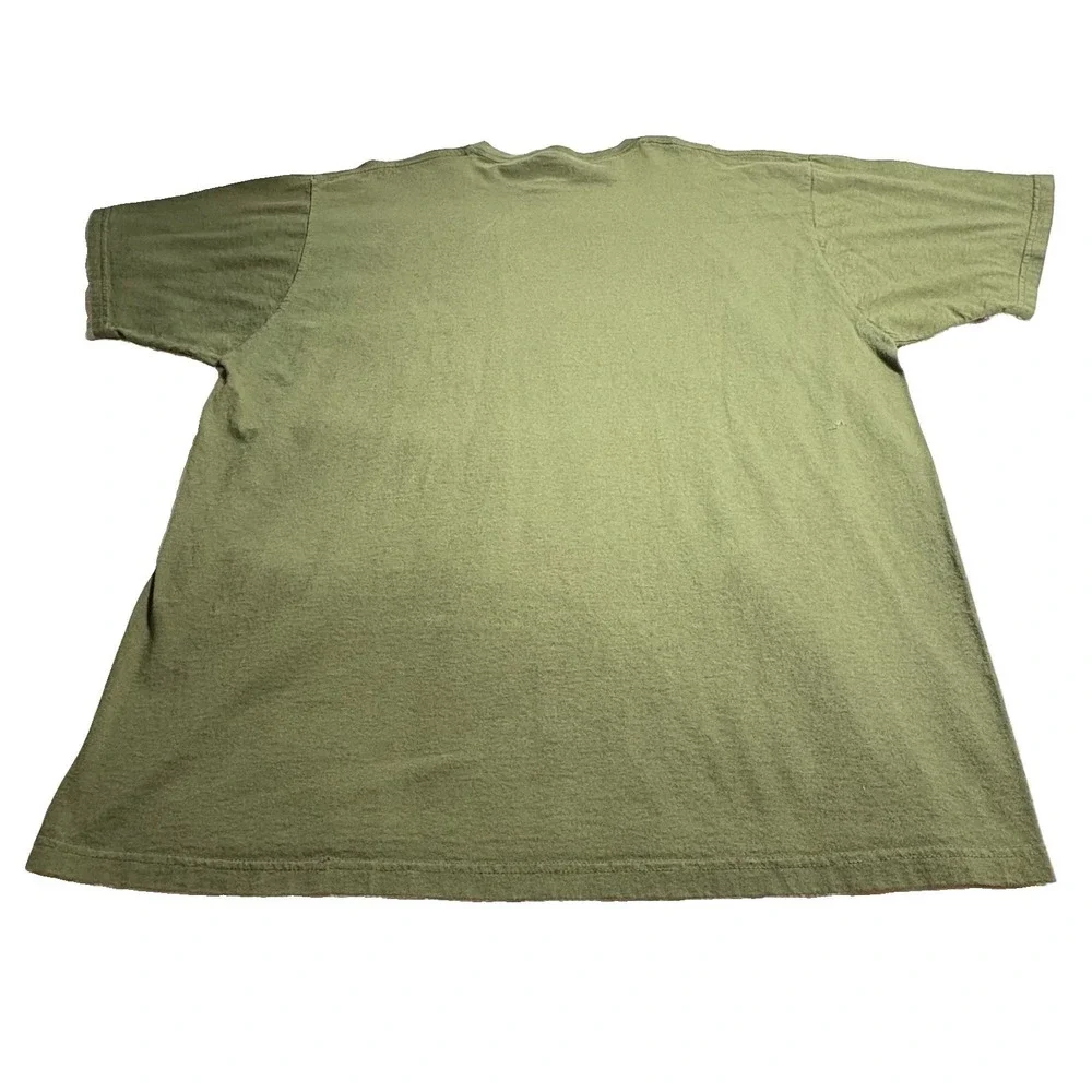 Ralph Lauren Men's T Shirt Olive Green Big Front Logo Sz XL 100% Cotton